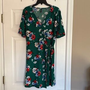 Massini Green Floral Midi Dress